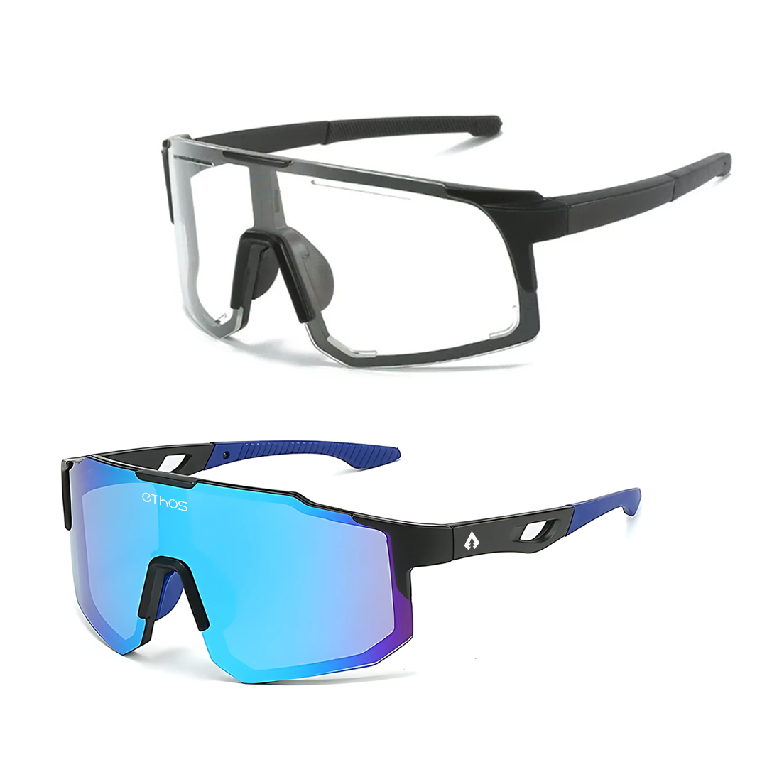 Kit Windproof + Block - Óculos de Sol para Corrida Ciclismo