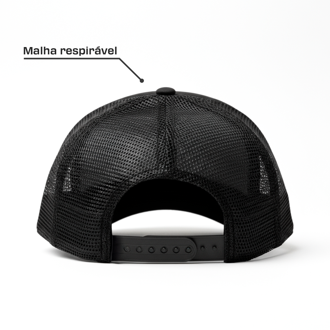 Boné Ethos Trucker Preto Unissex