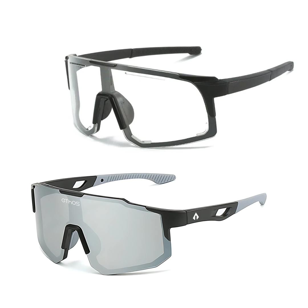 Kit Windproof + Block - Óculos de Sol para Corrida Ciclismo