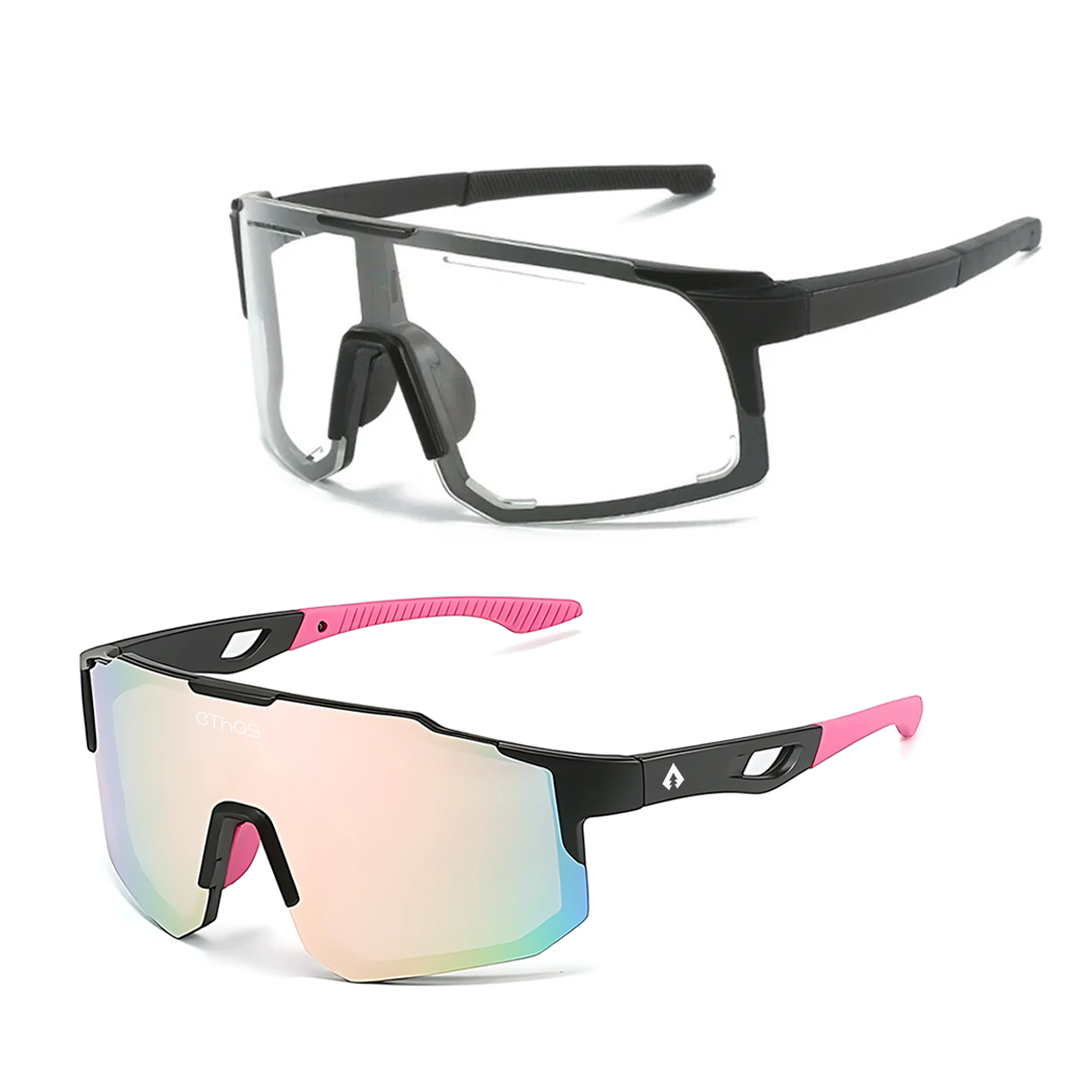 Kit Windproof + Block - Óculos de Sol para Corrida Ciclismo