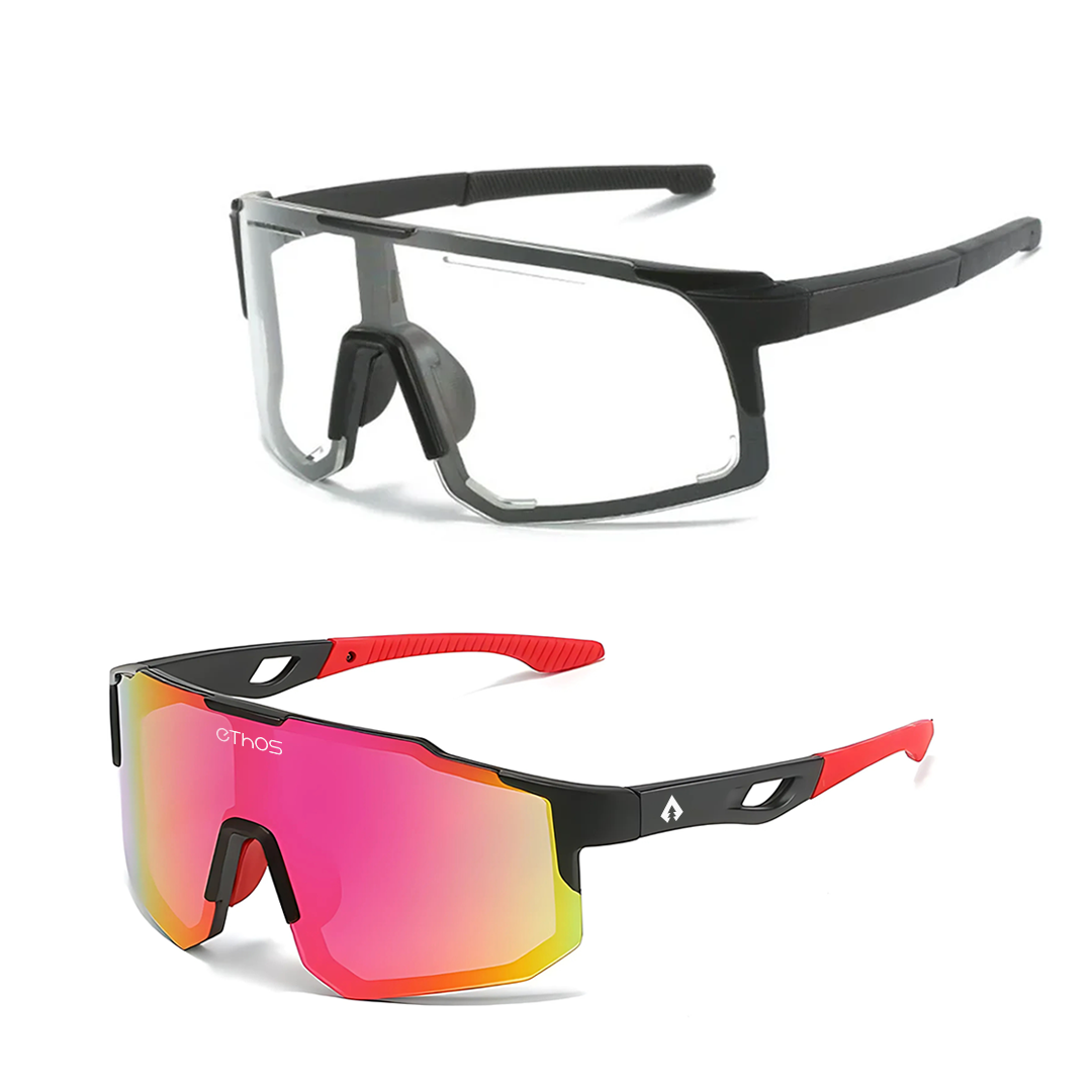 Kit Windproof + Block - Óculos de Sol para Corrida Ciclismo