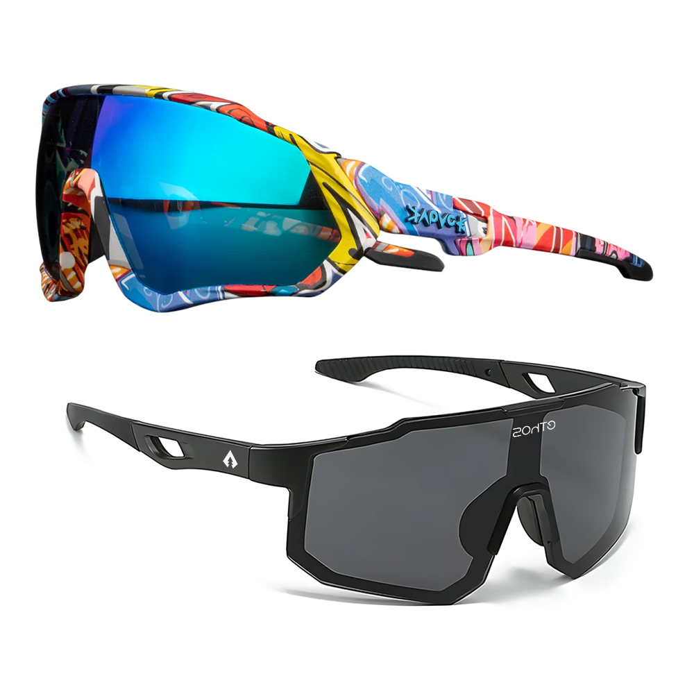 Kit Volcano + Windproof - Óculos de Sol para Corrida Ciclismo