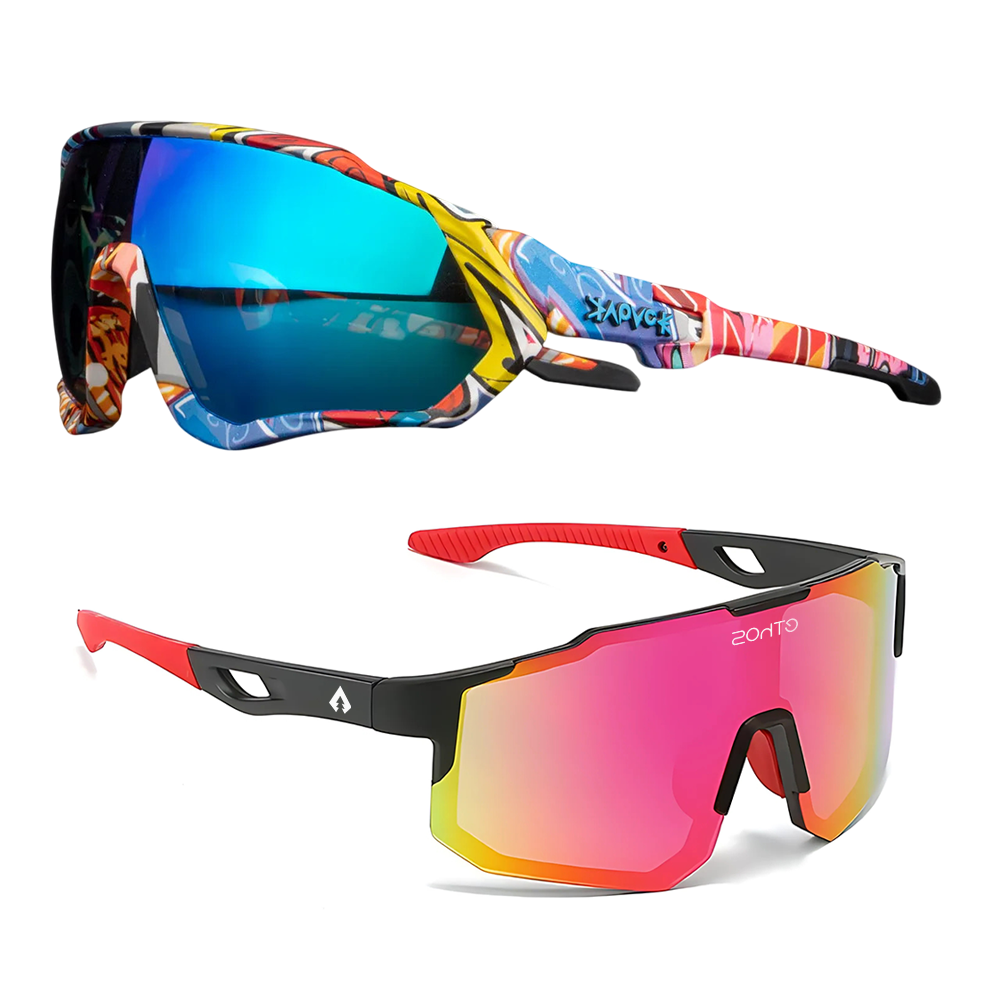 Kit Volcano + Windproof - Óculos de Sol para Corrida Ciclismo