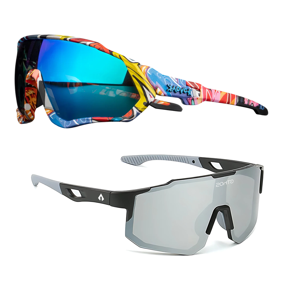 Kit Volcano + Windproof - Óculos de Sol para Corrida Ciclismo
