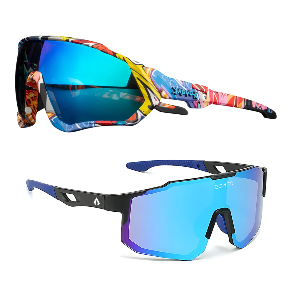 Kit Volcano + Windproof - Óculos de Sol para Corrida Ciclismo