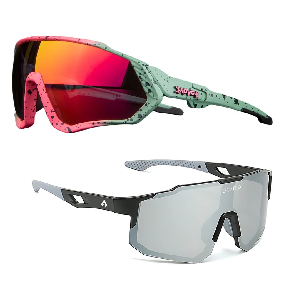 Kit Volcano + Windproof - Óculos de Sol para Corrida Ciclismo