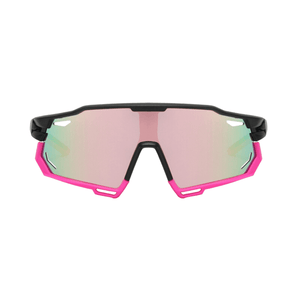 Óculos de sol Challenge modelo ciclismo em ângulo frontal na cor rosa, disponível em: ethosloja.com.br