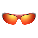 Óculos de sol Elite modelo esportivo em ângulo frontal na cor vermelho, disponível em: ethosloja.com.br