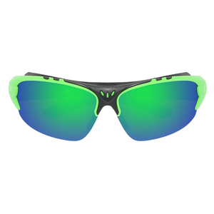 Óculos de sol Elite modelo esportivo em ângulo frontal na cor verde, disponível em: ethosloja.com.br