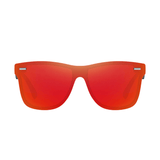 Óculos de sol Gav modelo dia a dia em ângulo frontal na cor preto e vermelho, disponível em: ethosloja.com.br