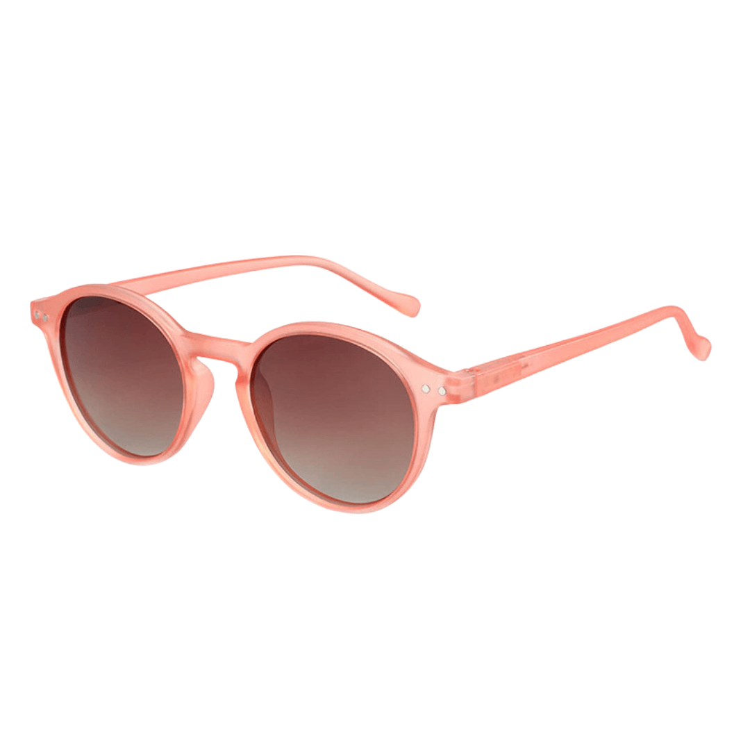 Óculos de sol Horizon modelo dia a dia em ângulo lateral na cor rosa, disponível em: ethosloja.com.br