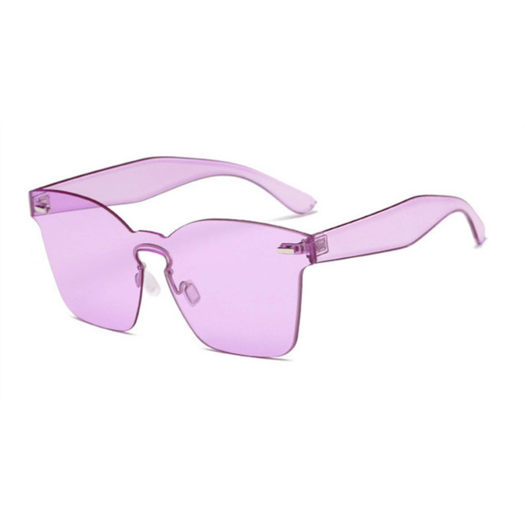 Óculos de sol Kase modelo dia a dia e ângulo lateral na cor roxo, disponível em: ethosloja.com.br