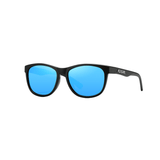 Óculos de sol Radiance modelo dia a dia em ângulo lateral na cor preto e azul, disponível em: ethosloja.com.br