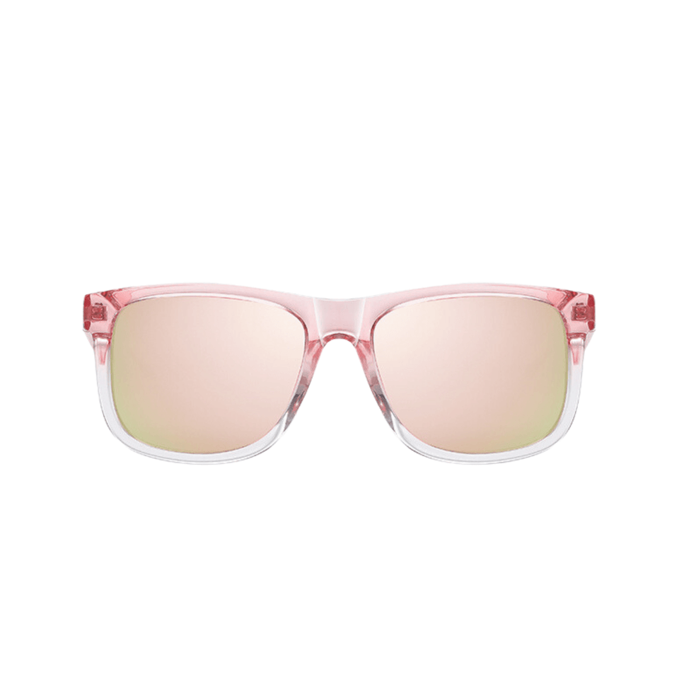 Óculos de sol Shades modelo dia a dia em ângulo frontal na cor rosa, disponível em: ethosloja.com.br