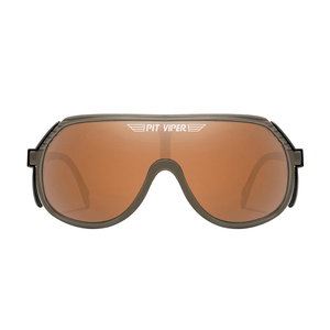 Óculos de sol Style modelo ciclismo em ângulo frontal na cor marrom, disponível em: ethosloja.com.br