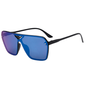Óculos de sol Taylor modelo dia a dia em ângulo lateral na cor azul, disponível em: ethosloja.com.br