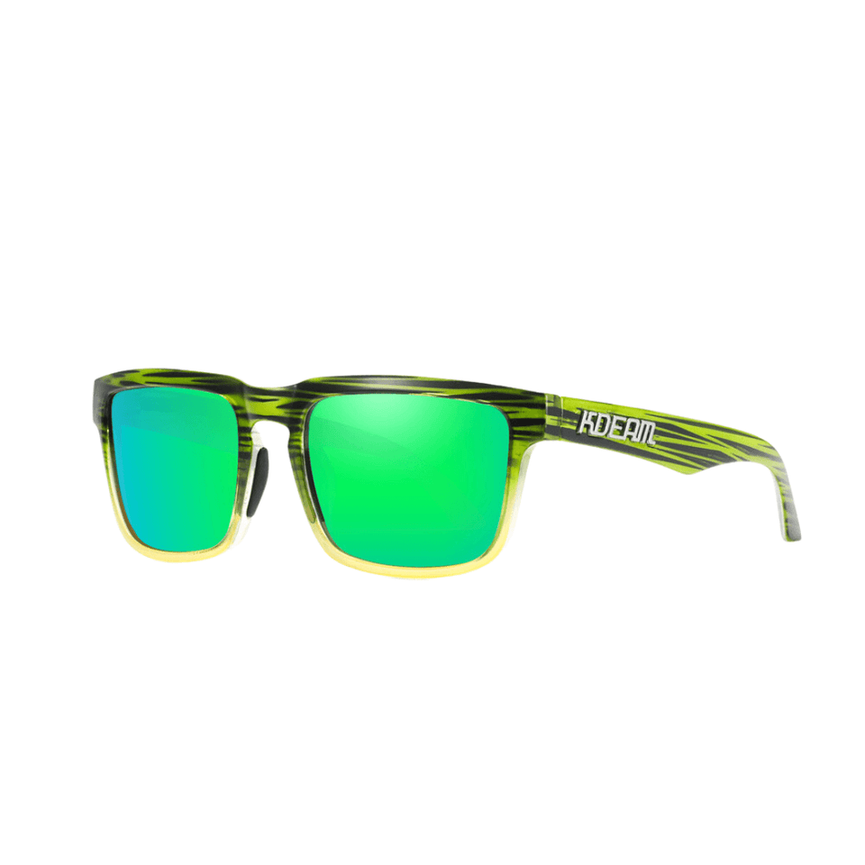 Óculos de sol Tiger modelo dia a dia em ângulo lateral na cor verde, disponível em: ethosloja.com.br